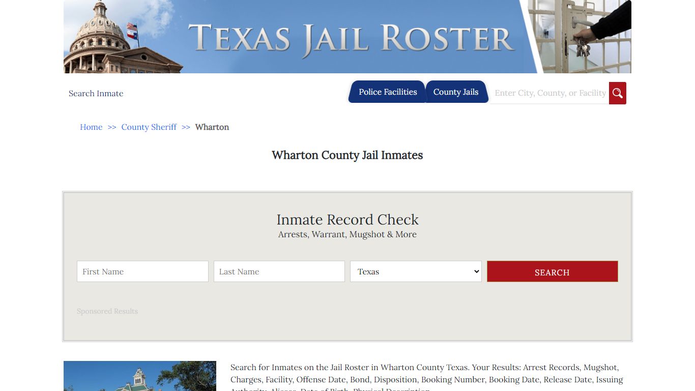 Wharton County Jail Inmates - Jail Roster Search