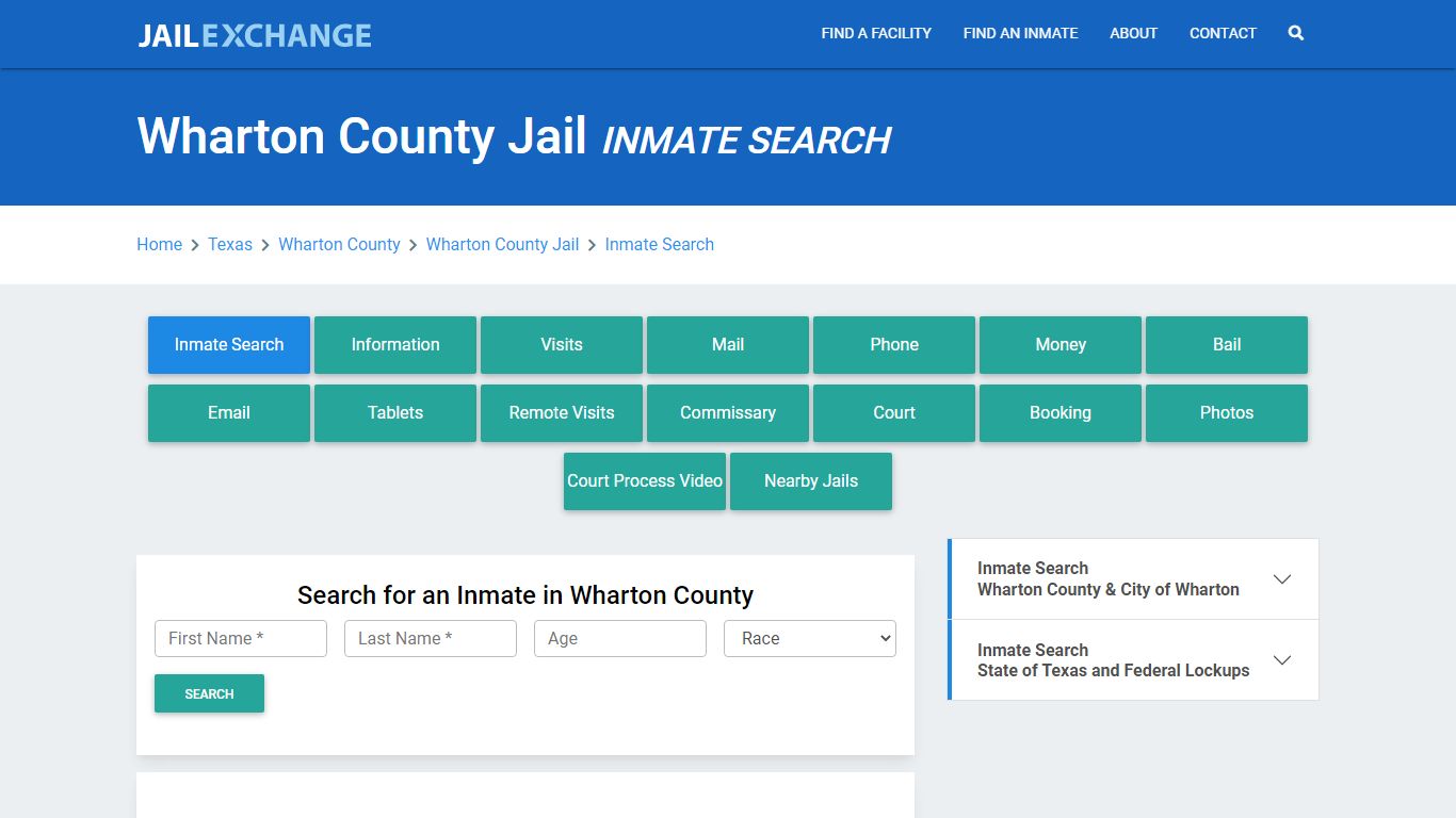 Wharton County Jail, TX Inmate Search: Roster & Mugshots